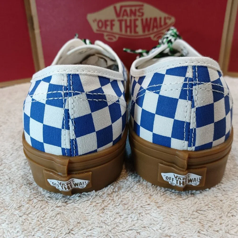 Vans Men's 8/Women's 9.5 Authentic Blue/Gum Checkerboard VN0009PVY6Z